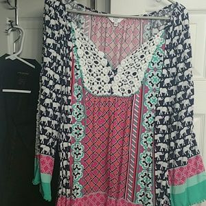 Crown and Ivy elephant and lace shirt